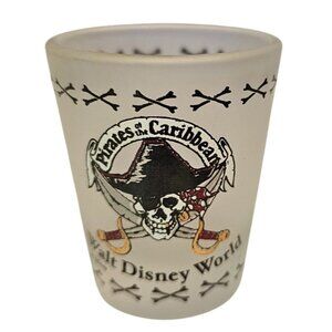 Walt Disney World Pirates Of The Caribbean Shot Glass Frosted Collectible 2.5"